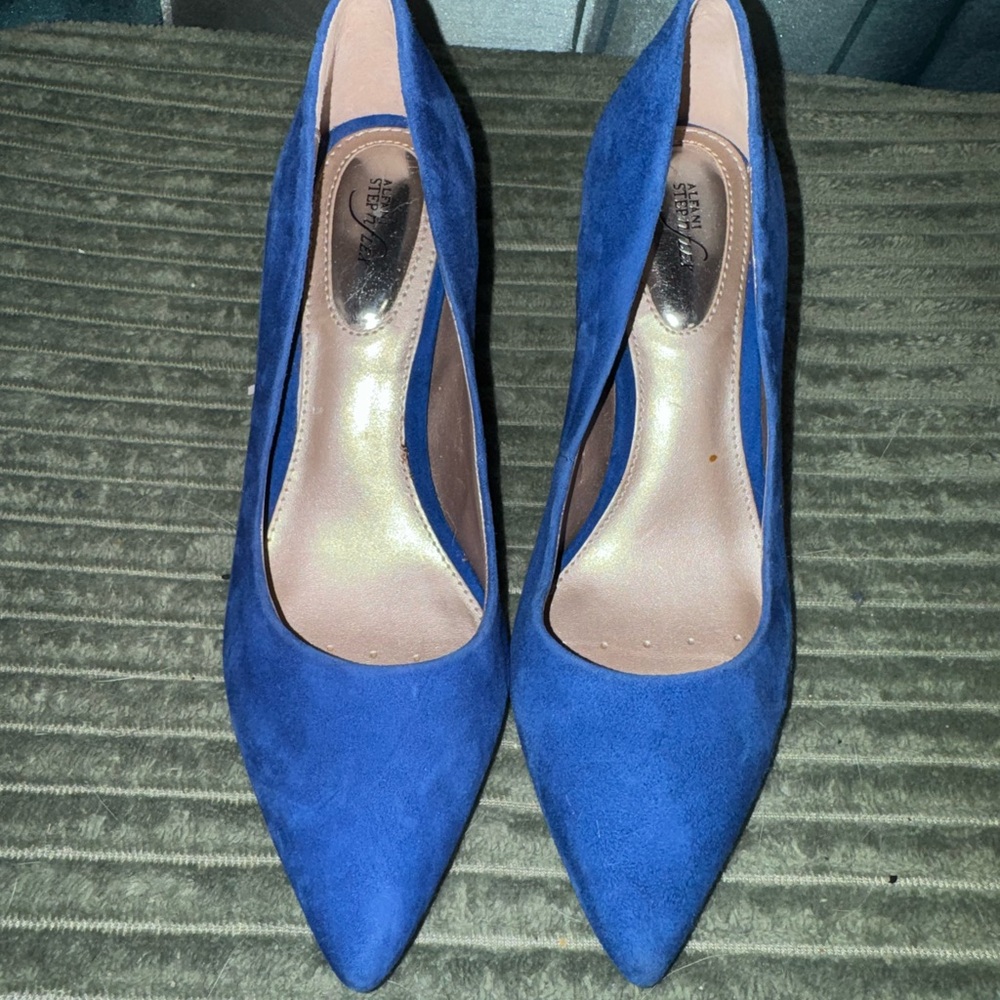 Alfani Royal Blue Suede Heels - Picture 2 of 3